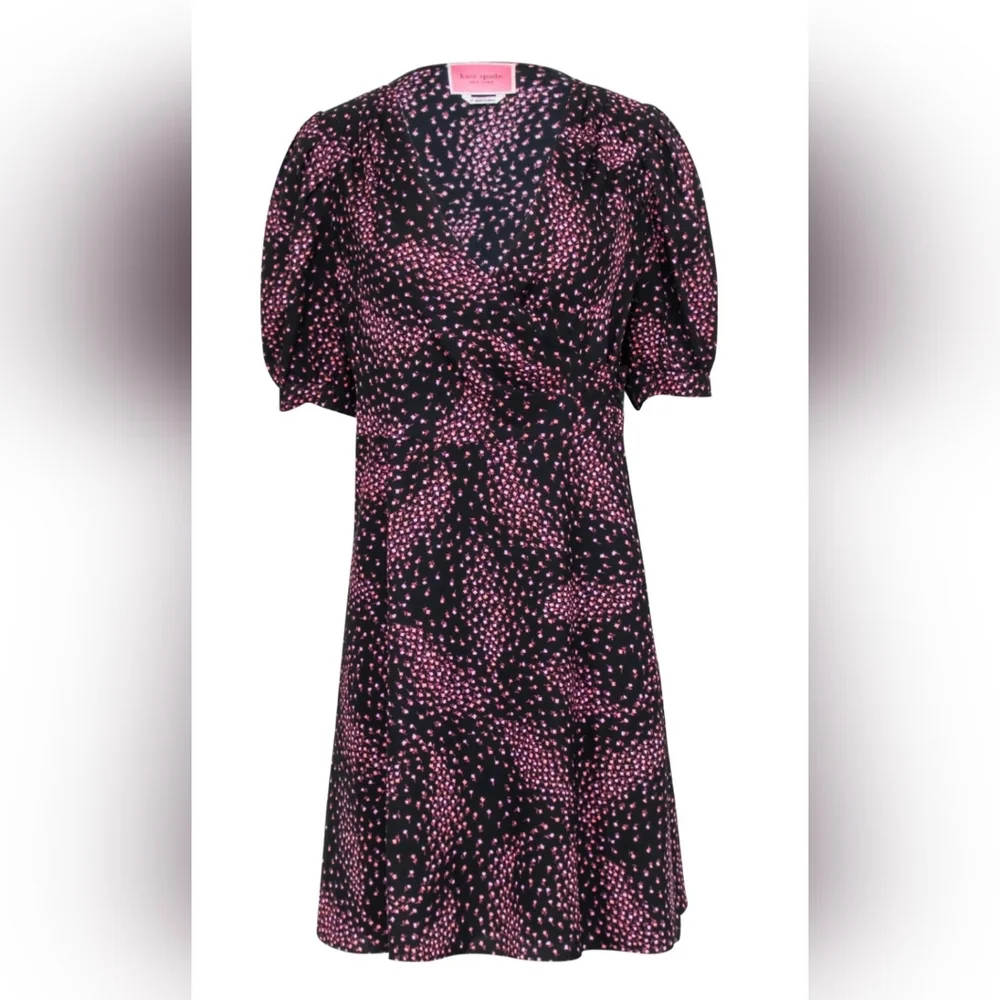 Kate Spade Meadow Faux Wrap Floral Feminine Dress 2